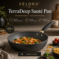 VELORA™ TerraDeep Sauté Pan – Deep Body Versatile Cooking Pan
