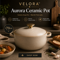VELORA™ Aurora Ceramic Pot – Elegant Slow Cooking Essential
